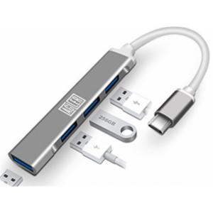 ADAPTADOR AGILER USB TYPE C A 4 PUERTOS USB 3.0 HEMBRA (AGI-1268)