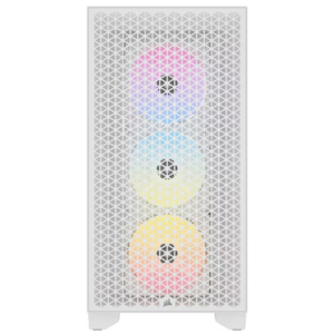CASE CORSAIR 3000D RGB AIRFLOW, MID TOWER, WHITE, 7 EXPANSION SLOT, 2X 2.5", 2X 3.5", TAPA DE CRISTAL TEMPLADO, INCLUYE 3 ABANICOS AR120 120MM FRONTAL, 2 120MM EN EL TOPE, 2 120MM ABAJO, 1 120MM ATRAS, PUERTOS 2X USB 3.2 GEN1, HEADPHONE/MIC COMBO 3.5" (CC-9011256-WW)