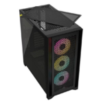 CASE CORSAIR ICUE 4000D AIRFLOW RGB, MID TOWER, BLACK, 7 EXPANSION SLOT, 3X 2.5", 2X 3.5", TAPA DE CRISTAL TEMPLADO, SOPORTA 3 ABANICOS 120MM FRONTAL (CC-9011240-WW)