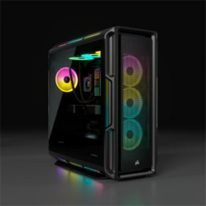 CASE CORSAIR ICUE 5000T , MID TOWER, BLACK, 7 EXPANSION SLOT, 4X 2.5", 2X 3.5", CRISTAL TEMPLADO LATERAL, SOPORTA 3 ABANICOS 120MM FRONTAL, TOPE Y LATERAL, PUERTAS LATERALES CON BISAGRAS, (CC-9011230-WW)