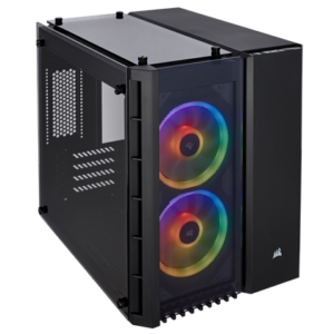 CASE CORSAIR CRISTAL 280X RGB MICRO ATX, NEGRO, USB 3.0 X2, AUDIO IN / OUT, 7 EXPANSION SLOT, 3X 2.5", 2X 3.5", PANEL LATERAL, TOPE Y FRENTE EN CRISTAL TEMPLADO, 2 ABANICOS RGB (CC-9011135-WW)