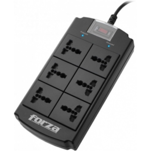 PROTECTOR REGLETA FORZA - 6 SALIDAS - CON SUPRESOR DE PICO - 1080 JOULES - 120-240V (FSP-06MN)