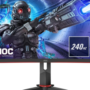 MONITOR AOC 32" (31.5"), GAMING CURVO 1500R VA, FHD 1920X1080, 240 HZ LED, 4MS GTG, 1MS MPRT, 2 HDMI 1.4 / DP 1.2 (+ CABLE), SIN MARCO EN 3 LADOS, AURICULAR 3.5MM , AMD FREESYNC (SYNC RANGE 48-240) (C32G2ZE)