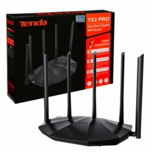 ROUTER WIRELESS TENDA WIFI 6, 1501MBPS, 3 PUERTOS GIGABIT Y 1 PUERTO WAN, ESTÁNDAR WI-FI 6 (802.11AX), OFDMA+MU-MIMO, ANTENA X5 6DBI, ENRUTADOR DE DOBLE BANDA, HASTA VELOCIDADES EN 5 GHZ: 1201 MBPS, EN 2,4 GHZ: 300 MBPS TX2PRO
