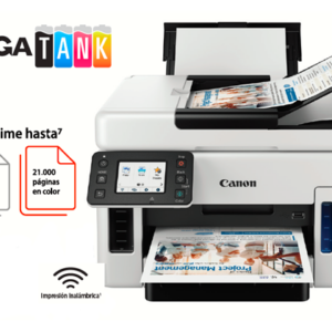 IMPRESORA CANON MAXIFY GX6010 MEGATANK, SISTEMA TINTA CONTINUA, COLOR, 45PPM EN NEGRO Y 24PPM A COLOR, ADF (50 HOJAS), IMPRESION DUPLEX EN UNA PASADA, ESCANEO DUPLX, WIFI, ENTHERNET, BANDEJA FRONTAL (250 HOJAS) Y BANDEJA SUPERIOR (100 HOJAS), IMPRIME HASTA 9,000 PAGINAS EN NEGRO (MODO ECO) Y 21,000 EN COLOR. CABEZAL Y CARTUCHO MANTENIMIENTO REMPLAZABLES (MC-G01). CICLO MENSUAL HASTA 45,000 IMPRESIONES 4470C004AA