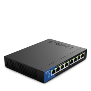 SWITCH 8 PUERTOS LINKSYS - NO ADMINISTRABLE - 8 PUERTOS GIGABIT ETHERNET POE (4 PUERTOS POE+) , 16 GBPS, VELOCIDAD 1000MBPS, EASY PLUG AND PLAY. (LGS108P)