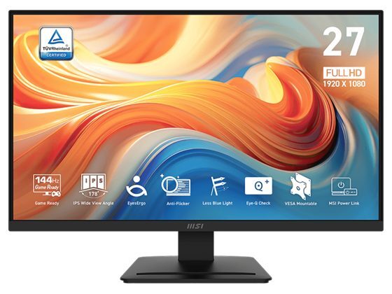 MONITOR MSI PRO MP273L E14, 27", FLAT, FHD (1920 X 1080), 144 HZ