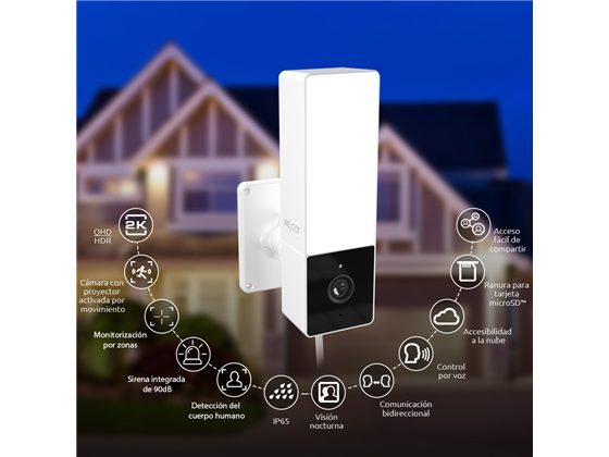 CAMARA DE VIGILANCIA INTERIOR/EXTERIOR NEXXT, SMART WIFI CON LUZ, SENSOR DE MOVIMIENTO Y SIRENA INTEGRADA